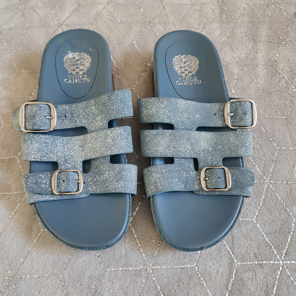 VINCE CAMUTO | Blue Slide Sandals - Picture 11 of 13